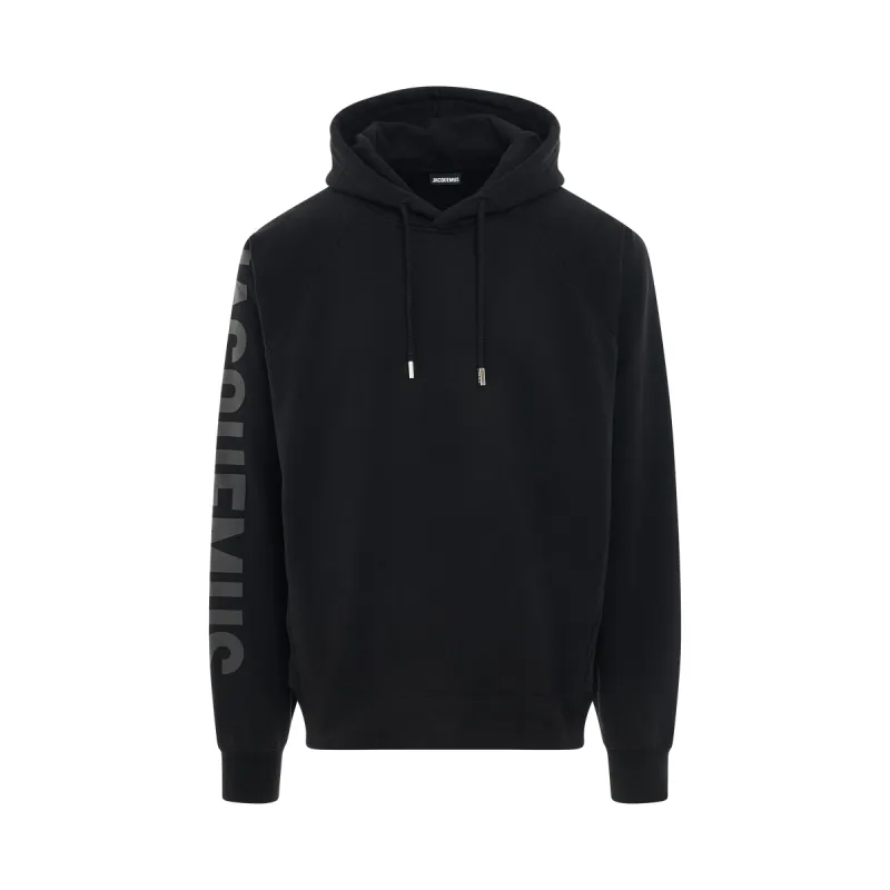 Typo Logo Hoodie in Black made by Jacquemus