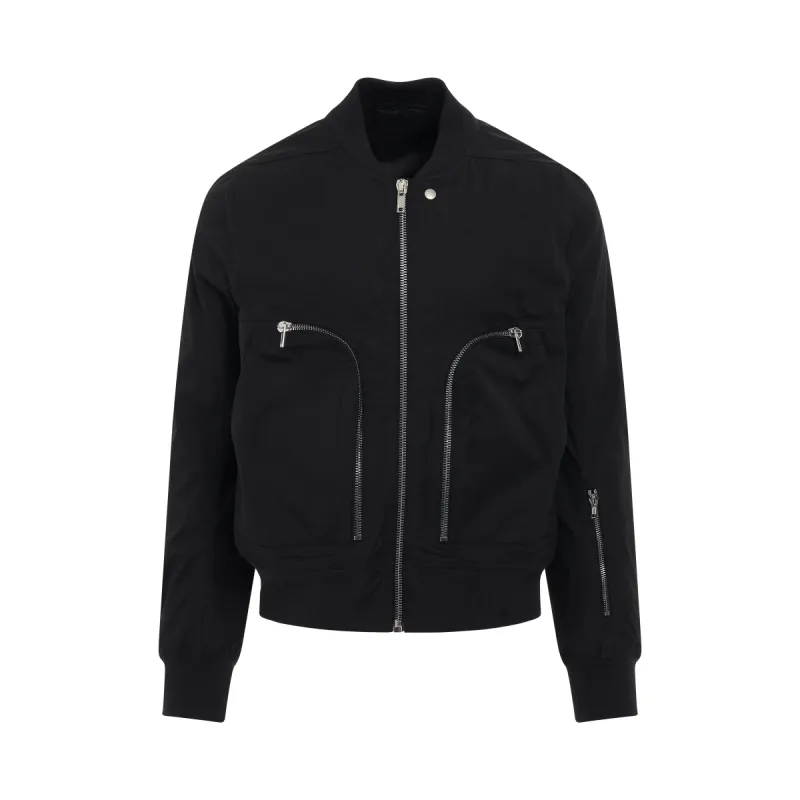 Bauhaus Flight Woven Bomber Jacket in Black sold by MARAIS