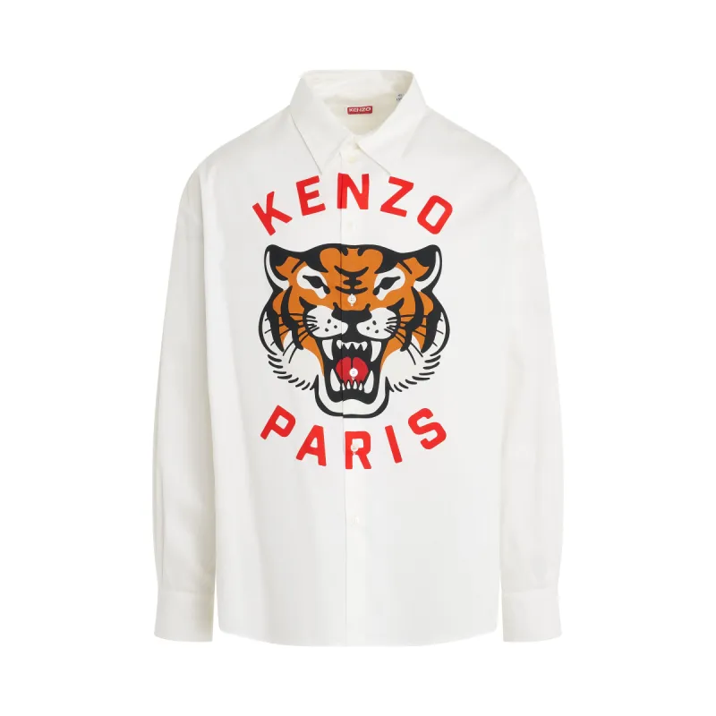 Kenzo Lucky Tiger Shirt in White sold by MARAIS