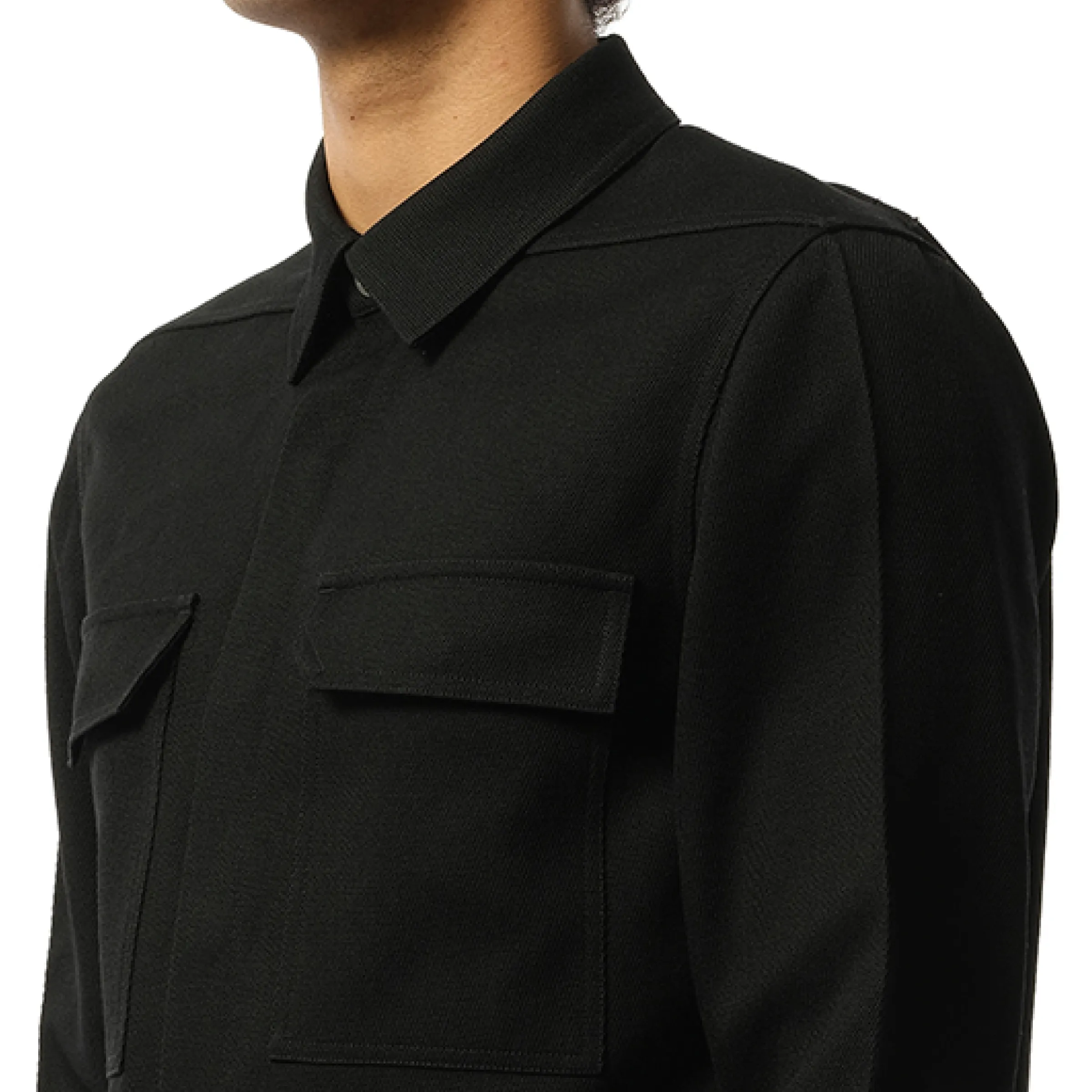 Wool Drill Outer Shirt in Black sold by MARAIS product image thumbnail 3