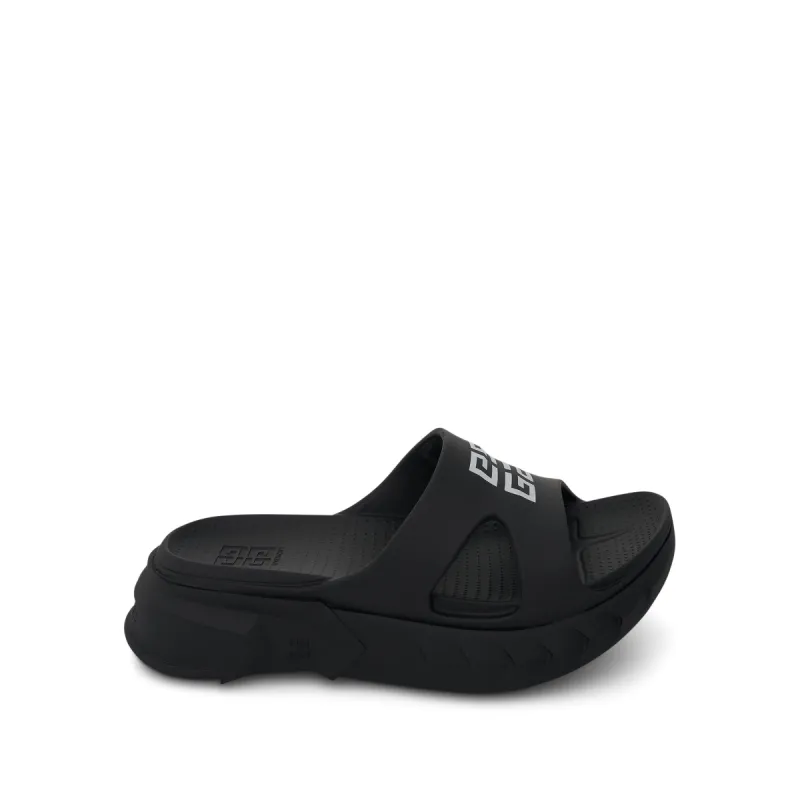 Marshmallow Sandal with 4G Logo Print in Black sold by MARAIS