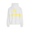 Tape Logo Ripped Pocket Hoodie in White sold by MARAIS