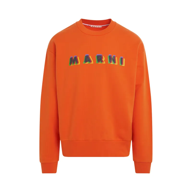 Logo Printed Crewneck Sweatshirt in Carrot sold by MARAIS