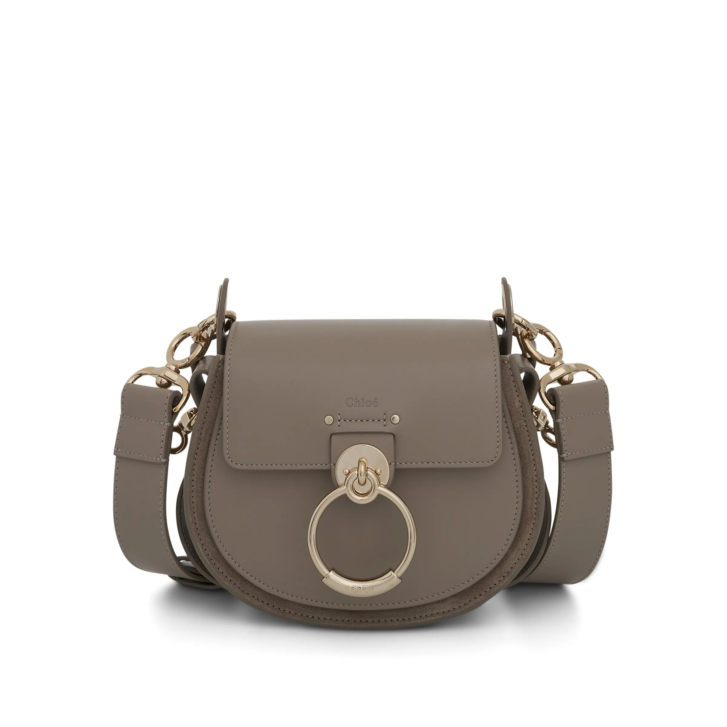 Small Tess Bag in Shiny & Suede Calfskin in Motty Grey sold by MARAIS