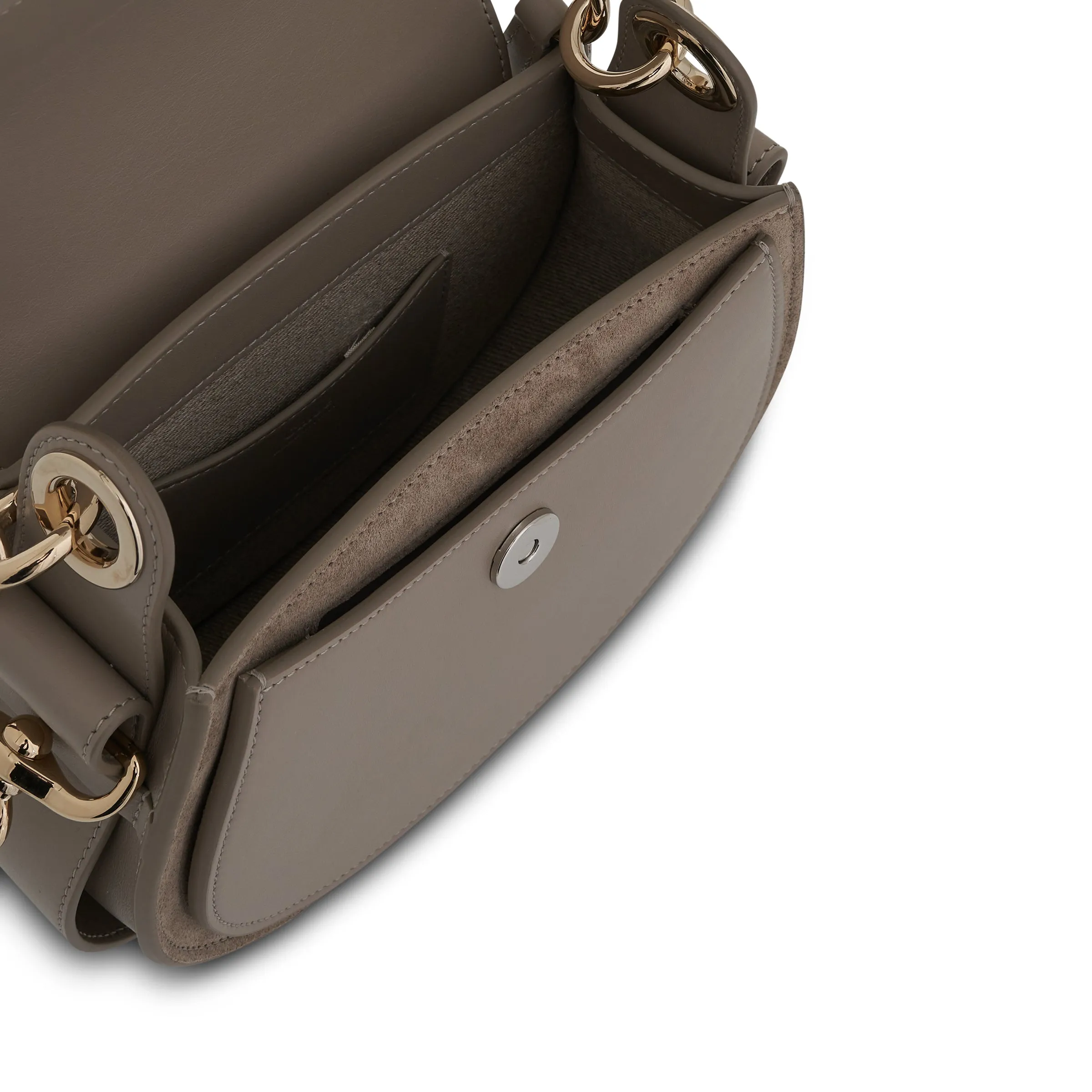 Small Tess Bag in Shiny & Suede Calfskin in Motty Grey sold by MARAIS product image thumbnail 5