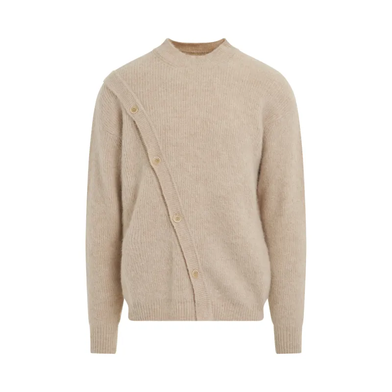 Pau Asymmetric Sweater in Dark Beige sold by MARAIS