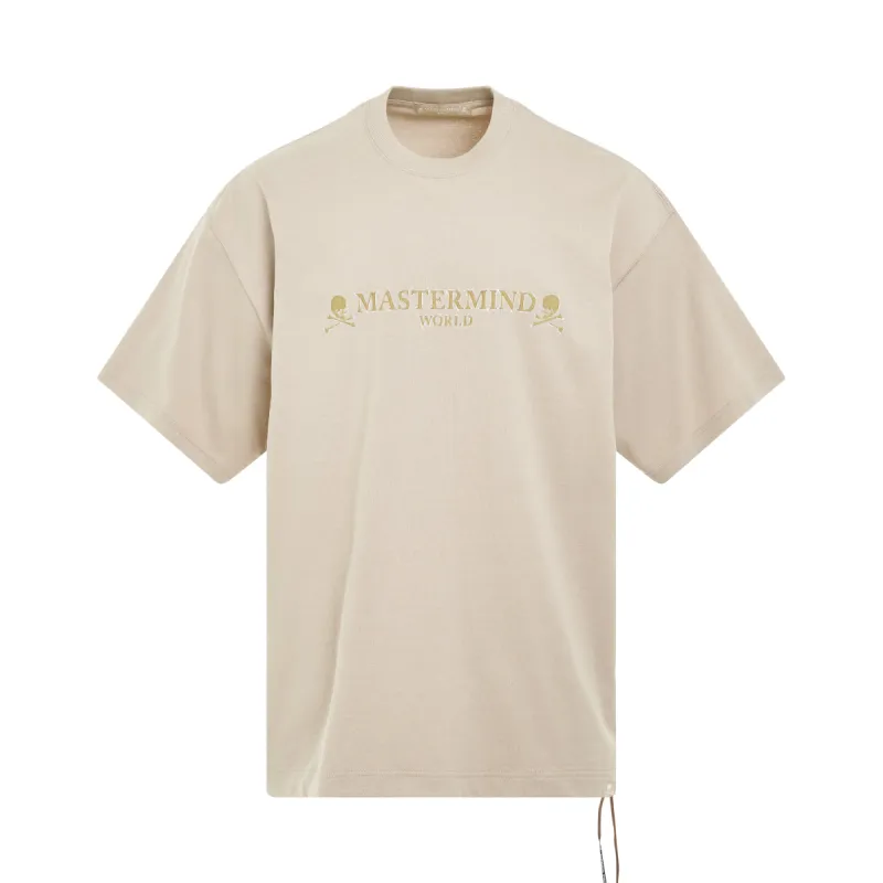 Brilliant Logo Boxy Fit T-Shirt in Beige sold by MARAIS