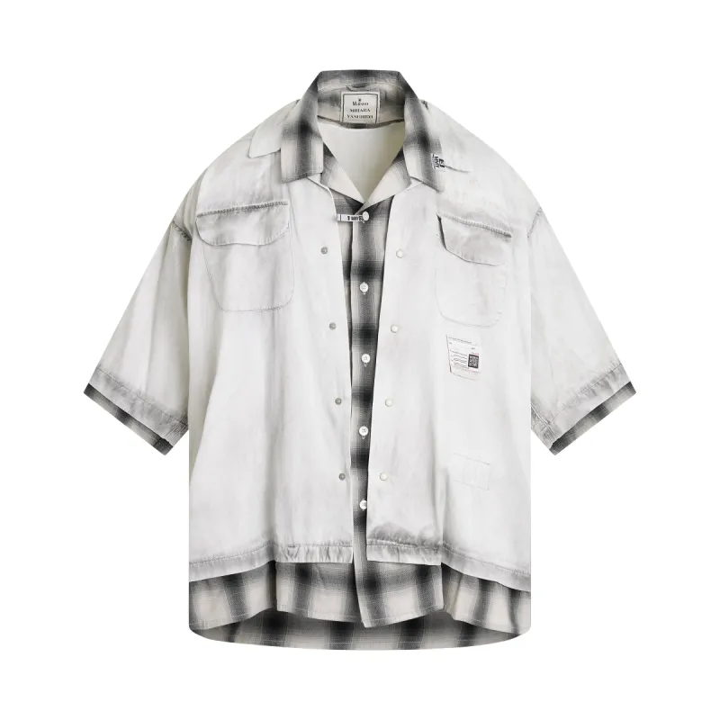 Rc Twill Double Layered Short-Sleeve Shirt in Light Grey sold by MARAIS