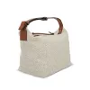 Medium Cubi Bag in Anagram Jacquard and Calfskin in Ecru sold by MARAIS