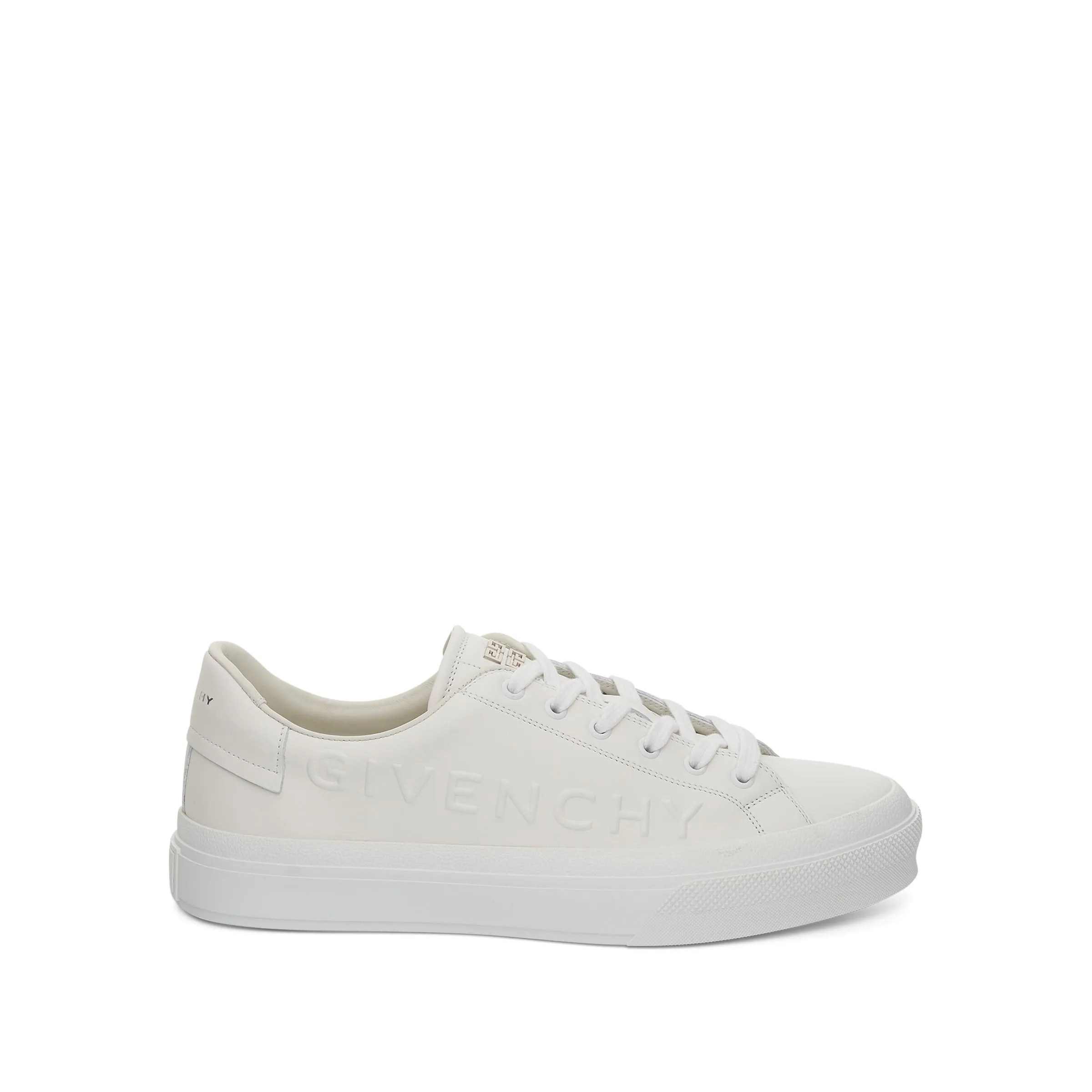 City Sport Sneaker with Embossed Logo in White sold by MARAIS