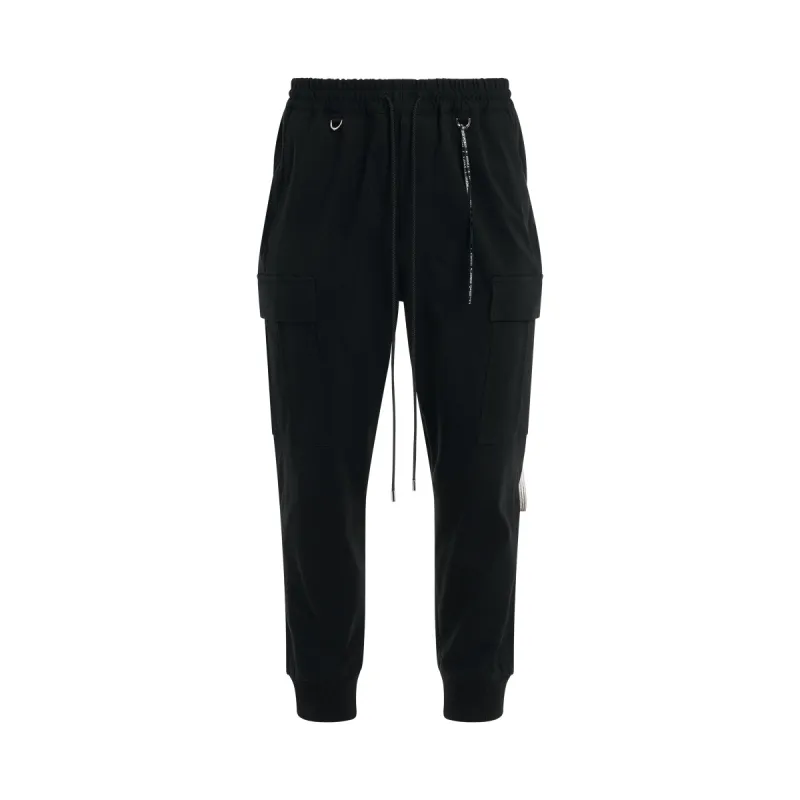 High Density Slim Fit Cargo Pants in Black sold by MARAIS