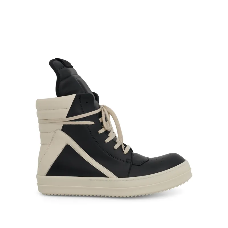 Geobasket Leather Sneakers in Black/Milk sold by MARAIS