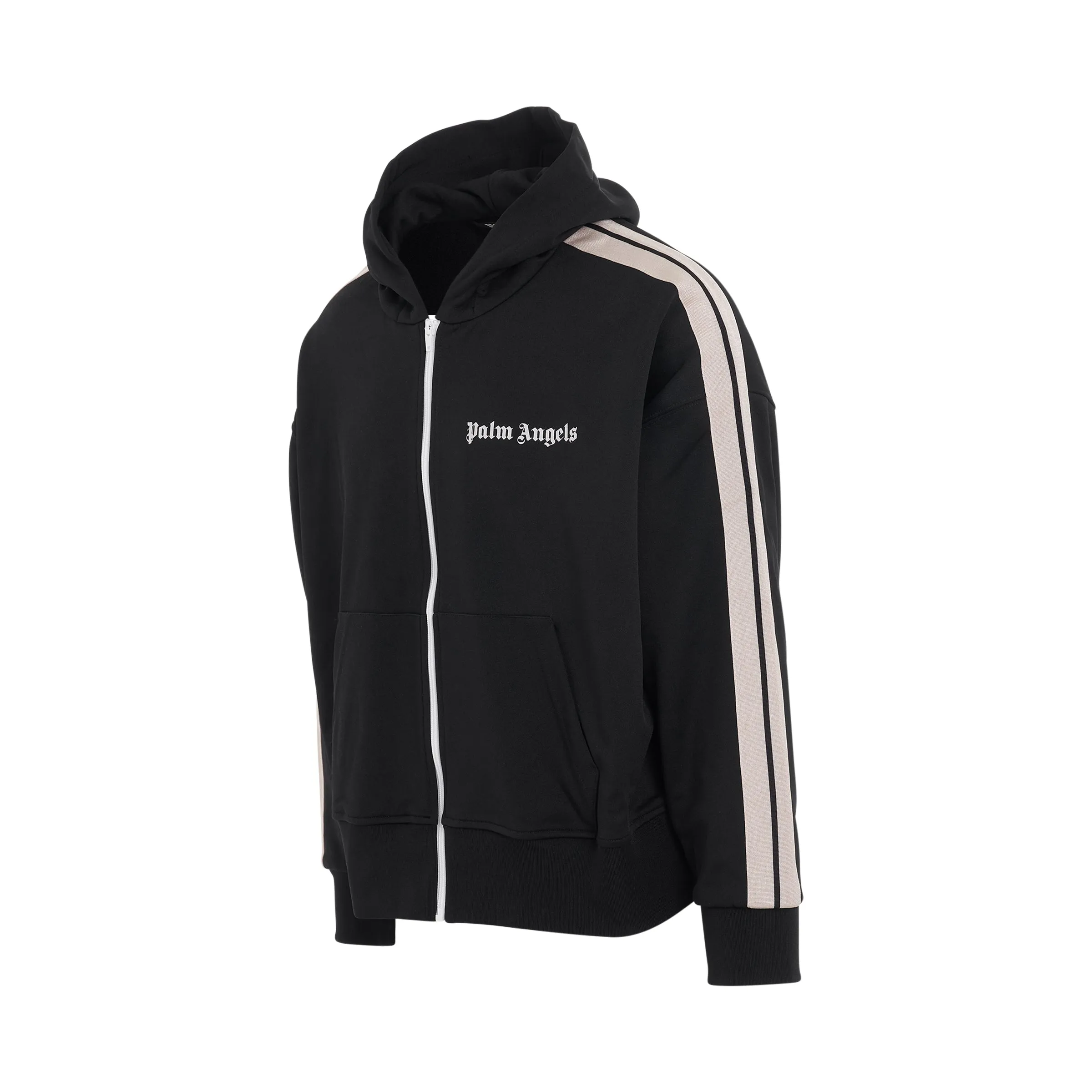 Zipped Hoodie Track Jacket in Black/Off White sold by MARAIS product image thumbnail 2
