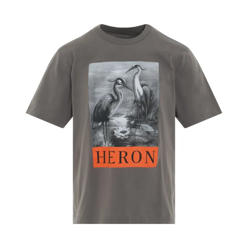 Heron BW S/S T-Shirt in Grey/Black sold by MARAIS