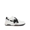 Out Of Office Calf Leather Sneakers in White/Black sold by MARAIS