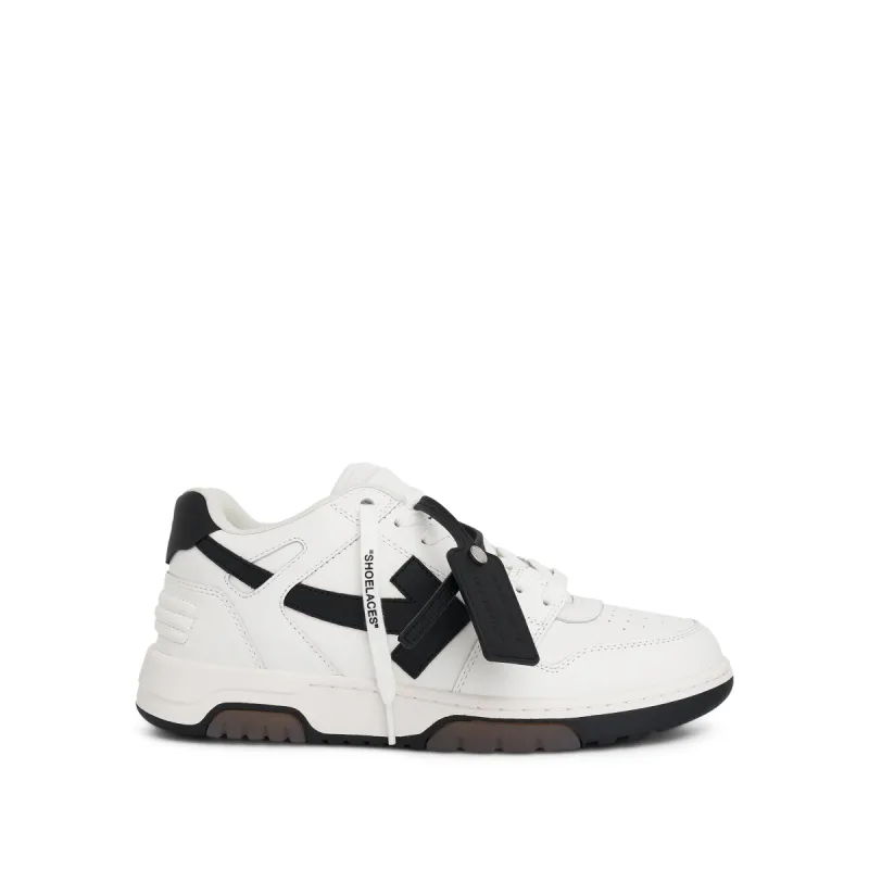 Out Of Office Calf Leather Sneakers in White/Black sold by MARAIS