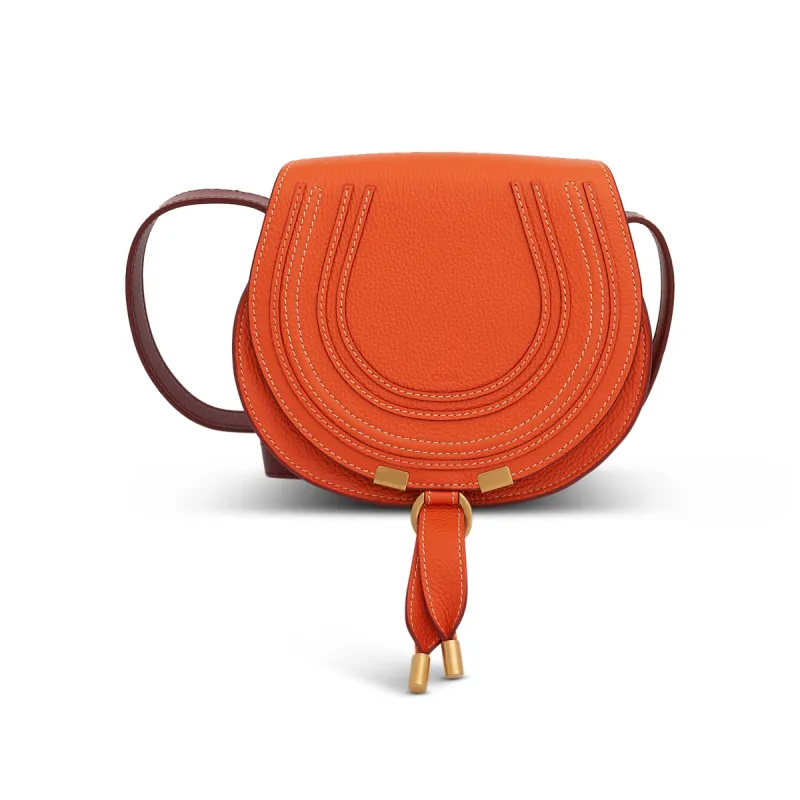 Marcie Small Saddle Bag in Poppy Orange sold by MARAIS
