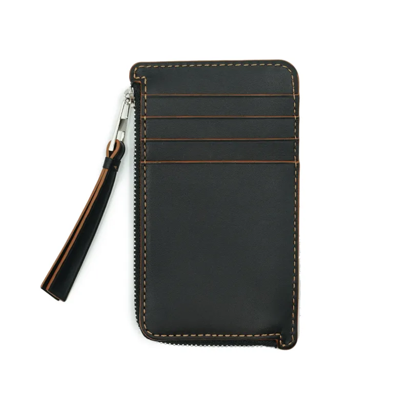 Puzzle Stitch Coin Cardholder in Black sold by MARAIS