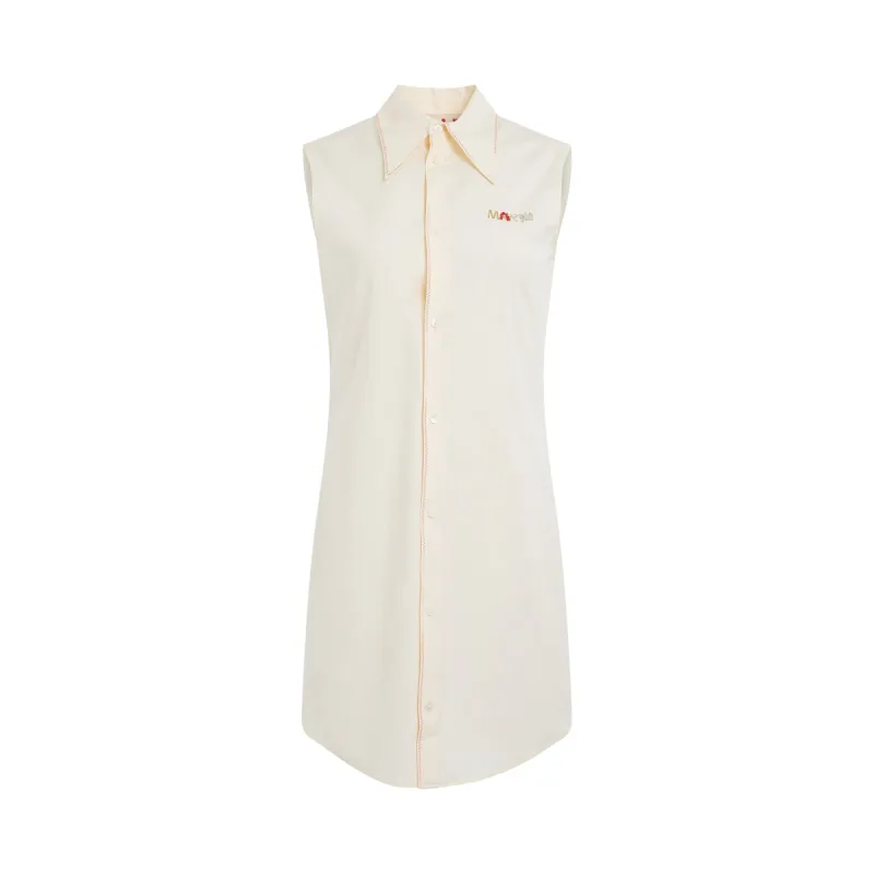 Poplin Shirt Dress in Antique White sold by MARAIS