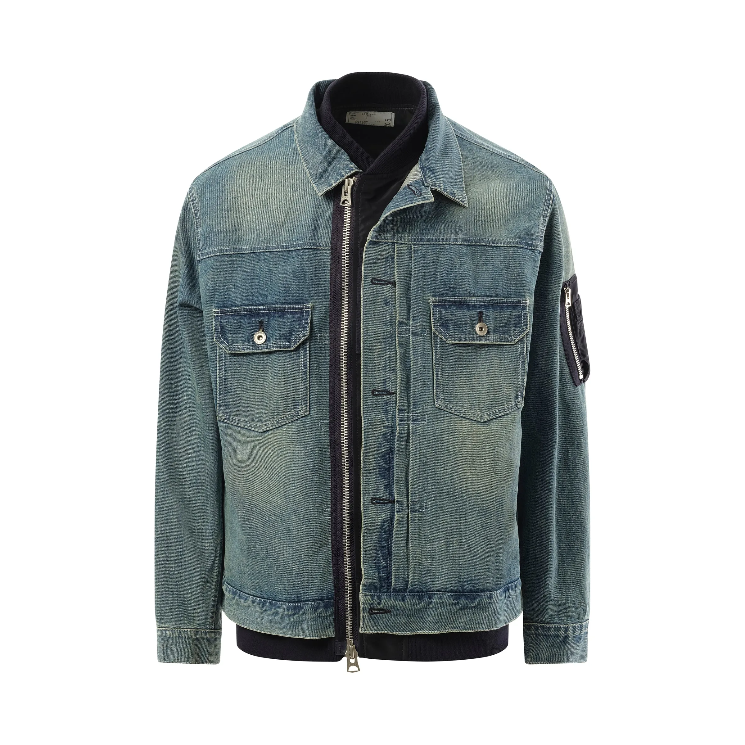 Denim x Nylon Jacket in Light Blue sold by MARAIS product image thumbnail 2