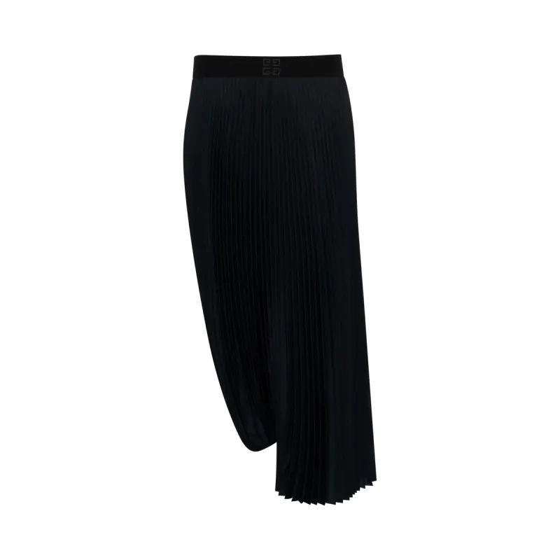 Pleated Twisted Skirt in Black sold by MARAIS