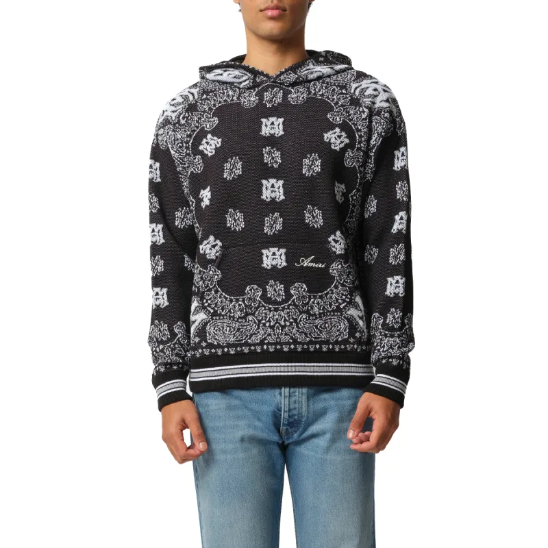 Bandana Hoodie in Black/White sold by MARAIS