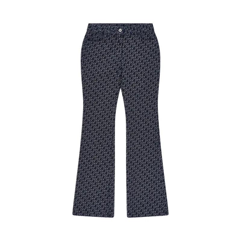 Logo Flared 5 Pockets Jeans in Blue sold by MARAIS