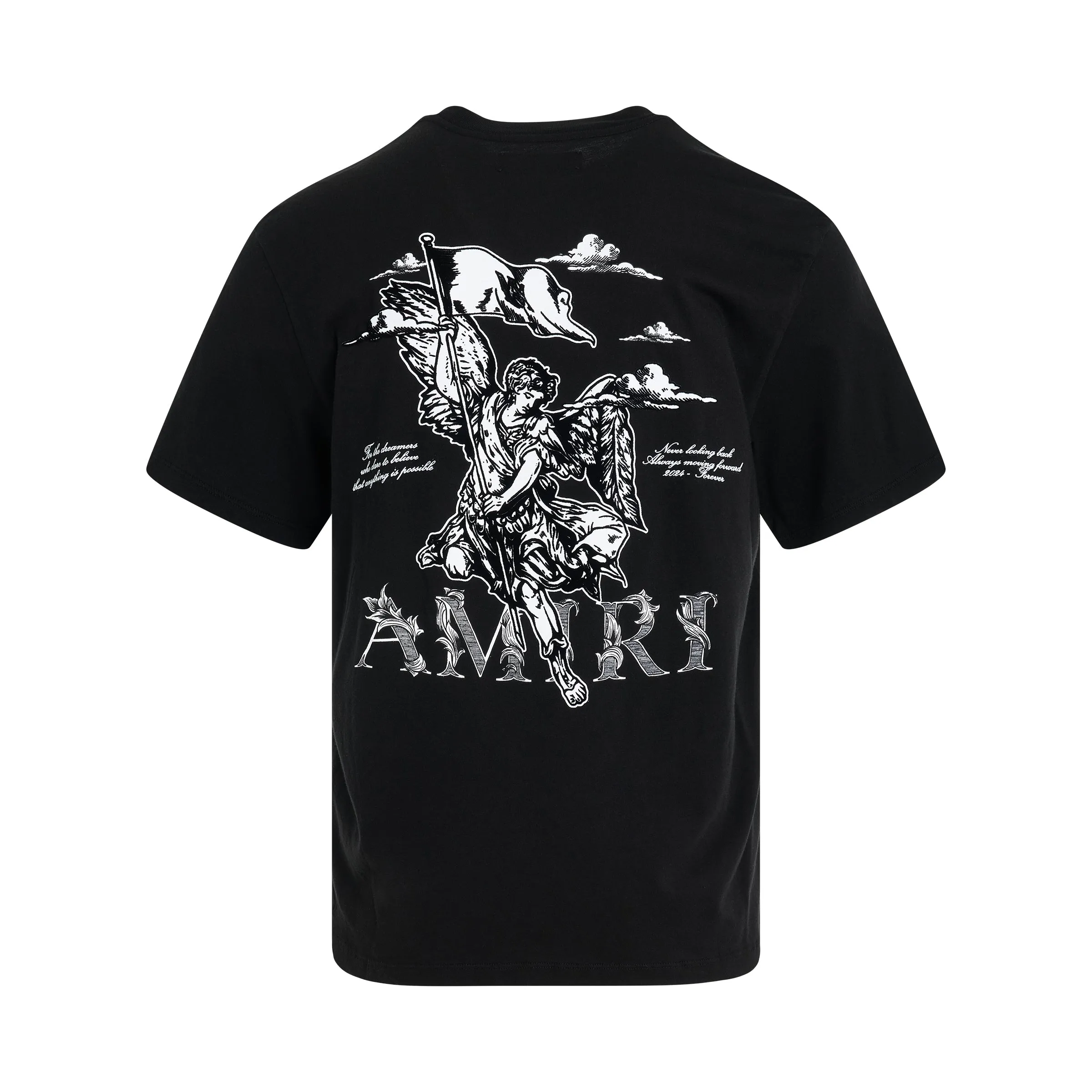 AMIRI Angel Print Cotton ジャージーＴシャツ Black White AMIRI Angel Print Cotton ジャージーTシャツ Black White