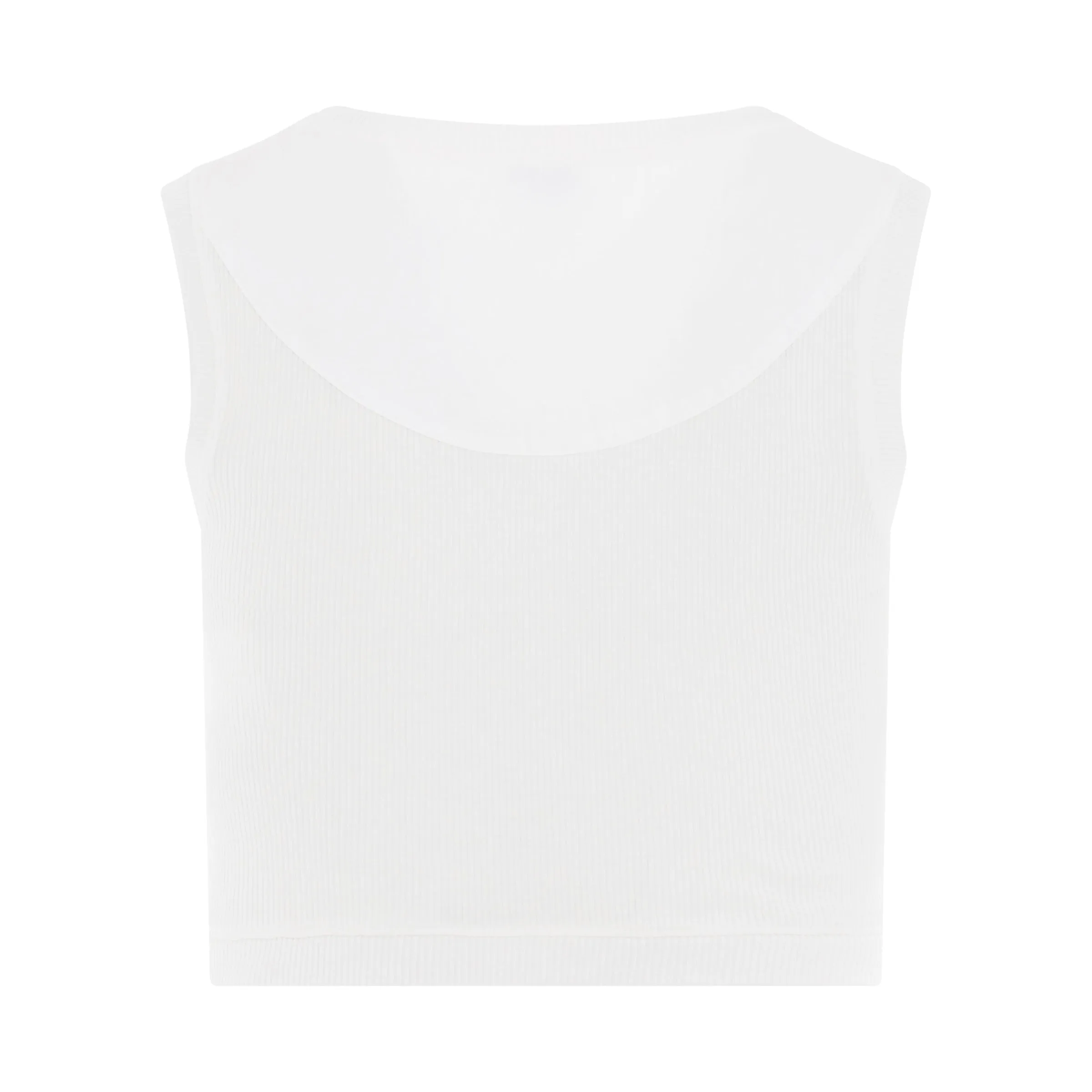 Cropped Anagram Tank Top in White/Navy Blue sold by MARAIS product image thumbnail 4