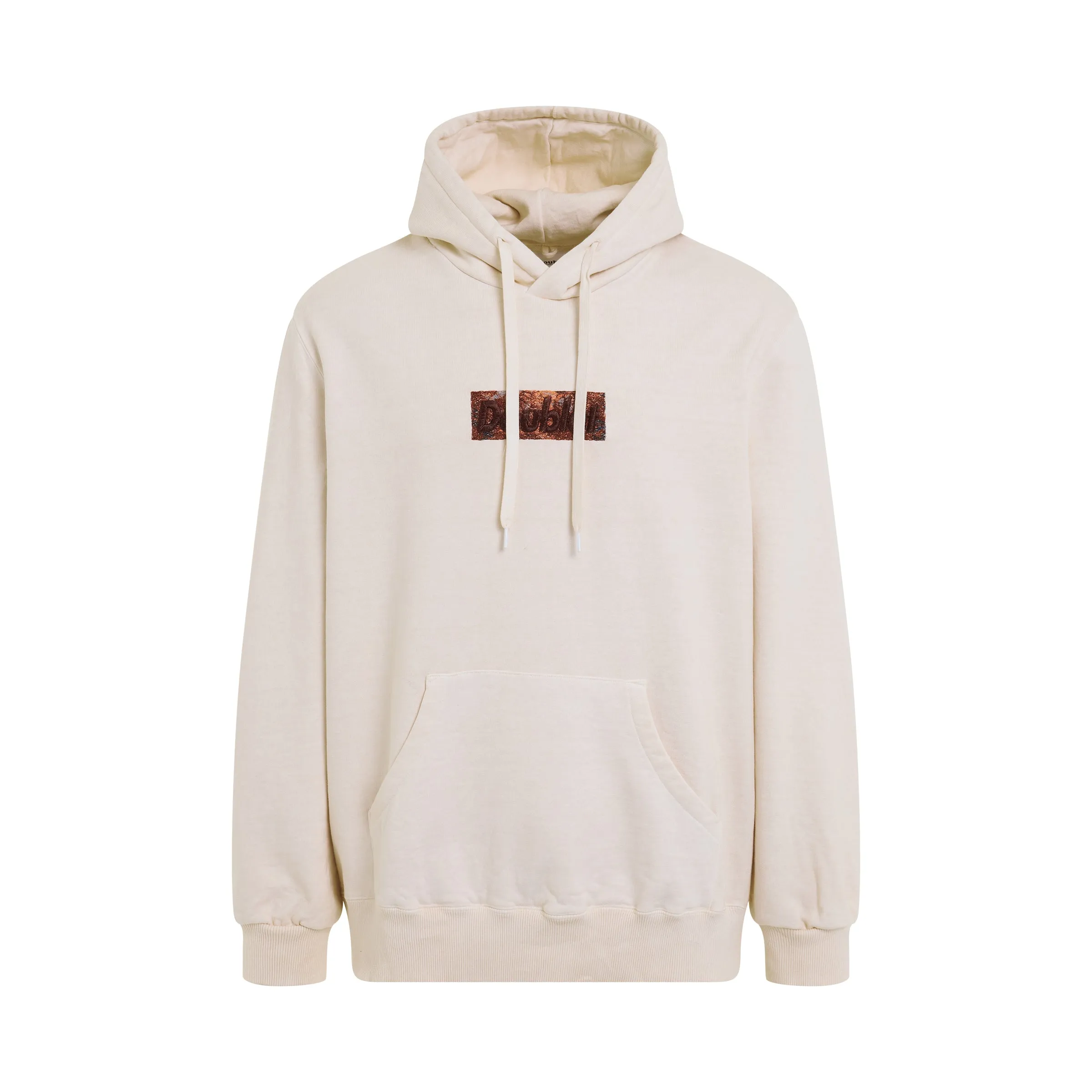 Rust Embroidery Hoodie in Ivory sold by MARAIS