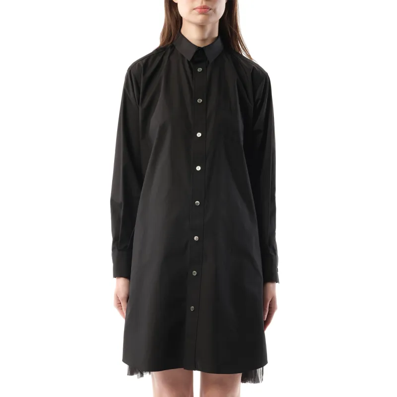 Cotton Poplin Dress in Black sold by MARAIS