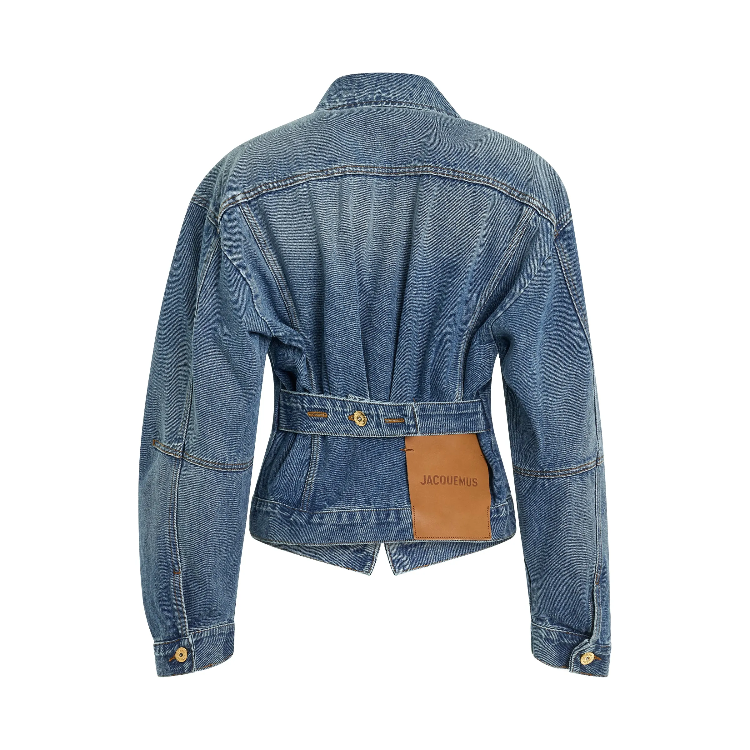 La Vest Denimes Jacket in Blue/Tabac sold by MARAIS product image thumbnail 4