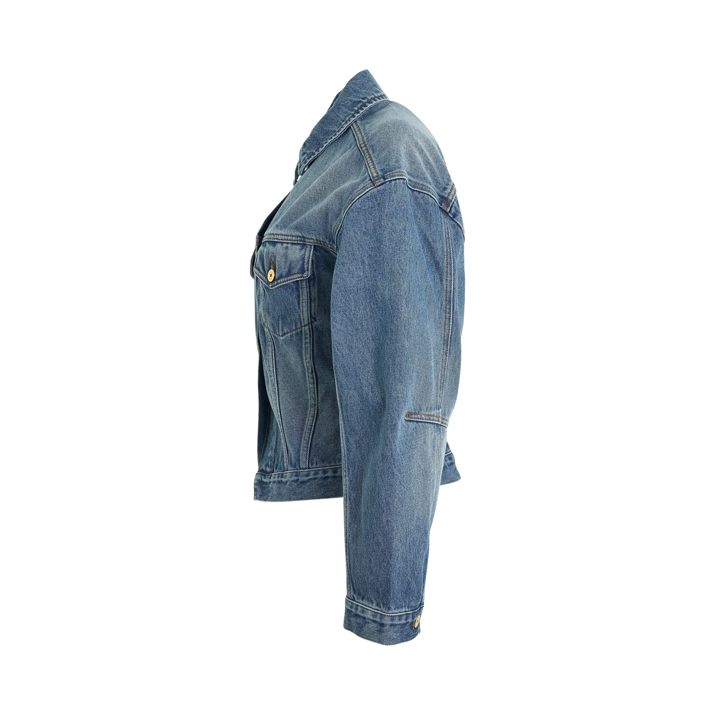 La Vest Denimes Jacket in Blue/Tabac sold by MARAIS product image thumbnail 3
