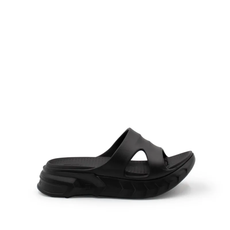 Marshmallow Slider Sandals in Black sold by MARAIS