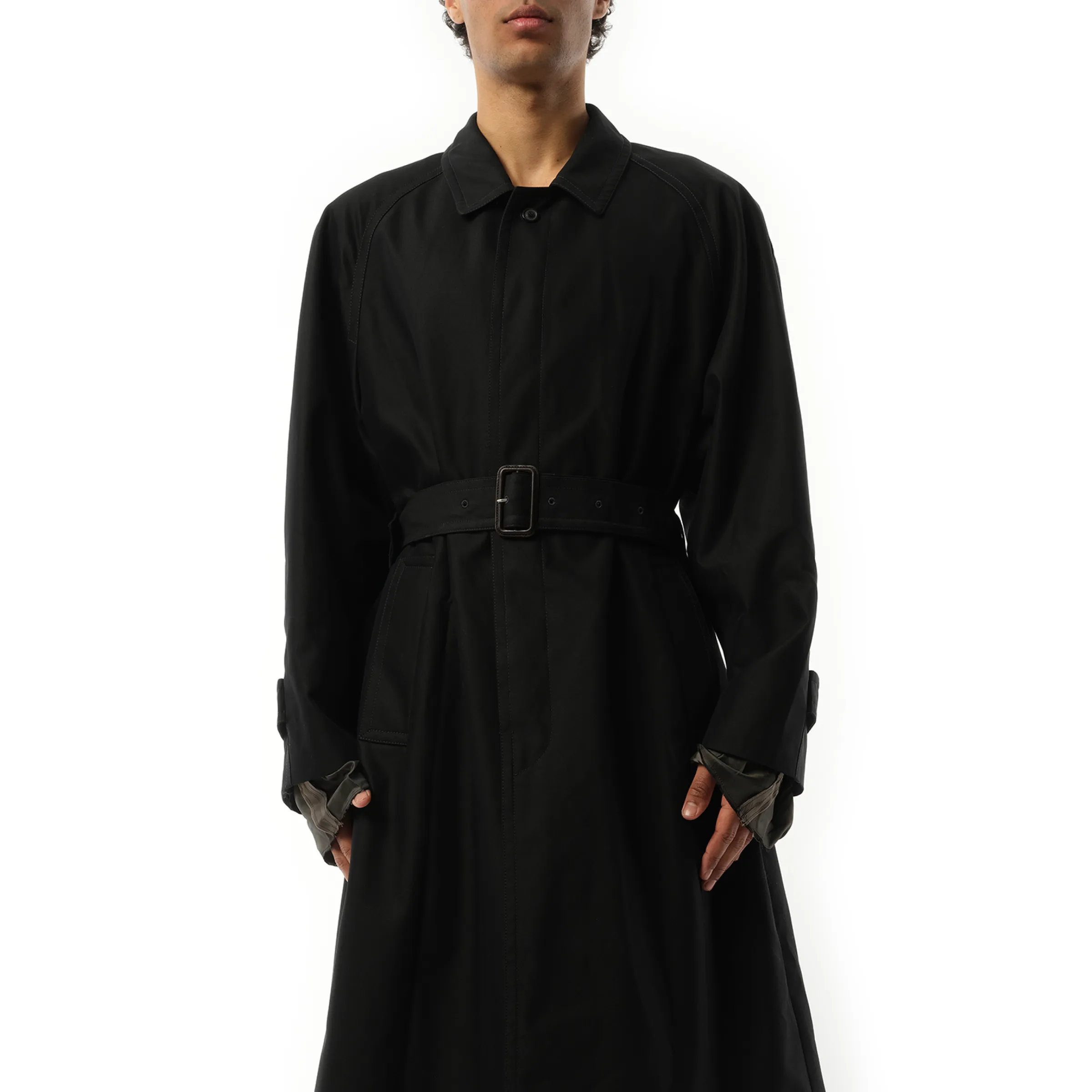 Belted Trench Coat in Black sold by MARAIS