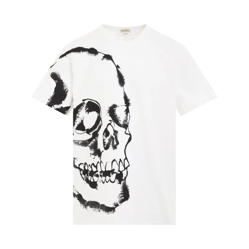 Watercolour Skull T-Shirt in White/Black sold by MARAIS