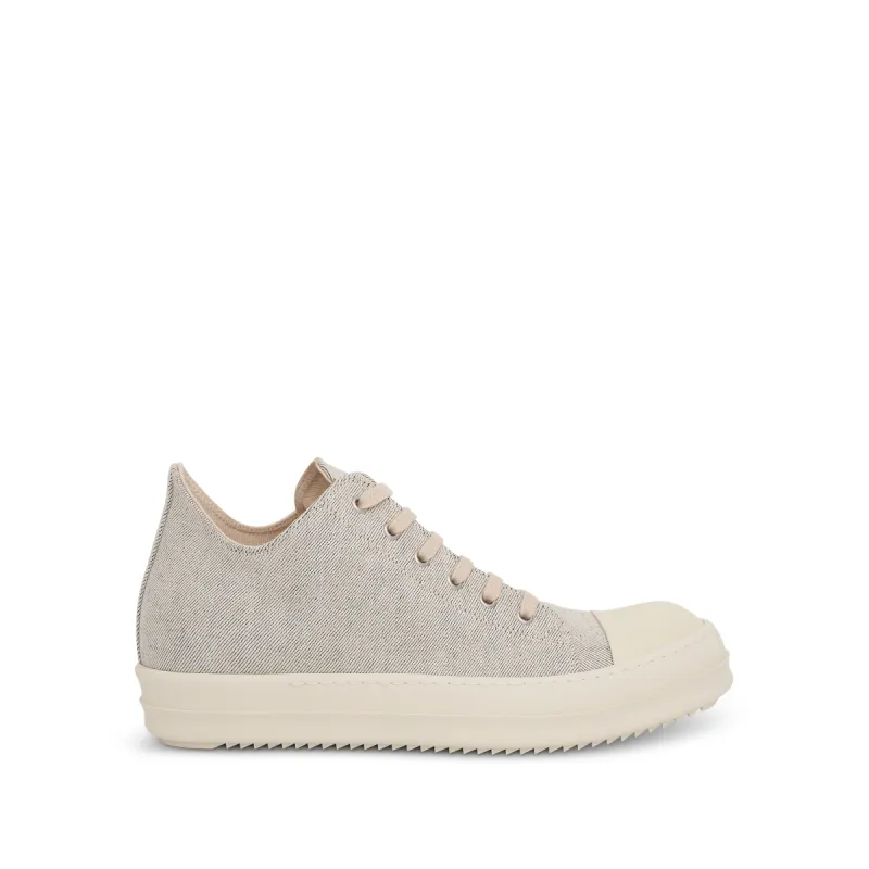 DRKSHDW Low Denim Sneakers in Melange Milk/Milk sold by MARAIS