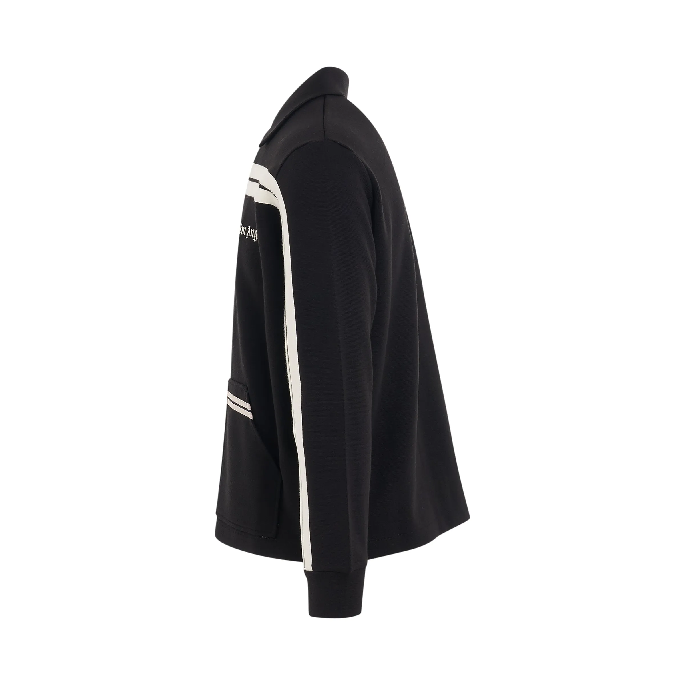 Shirt Collar Knit Track Jacket in Black/Off White sold by MARAIS product image thumbnail 3