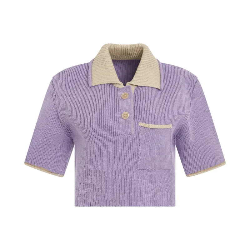 Arco Short Sleeve Polo in Purple sold by MARAIS