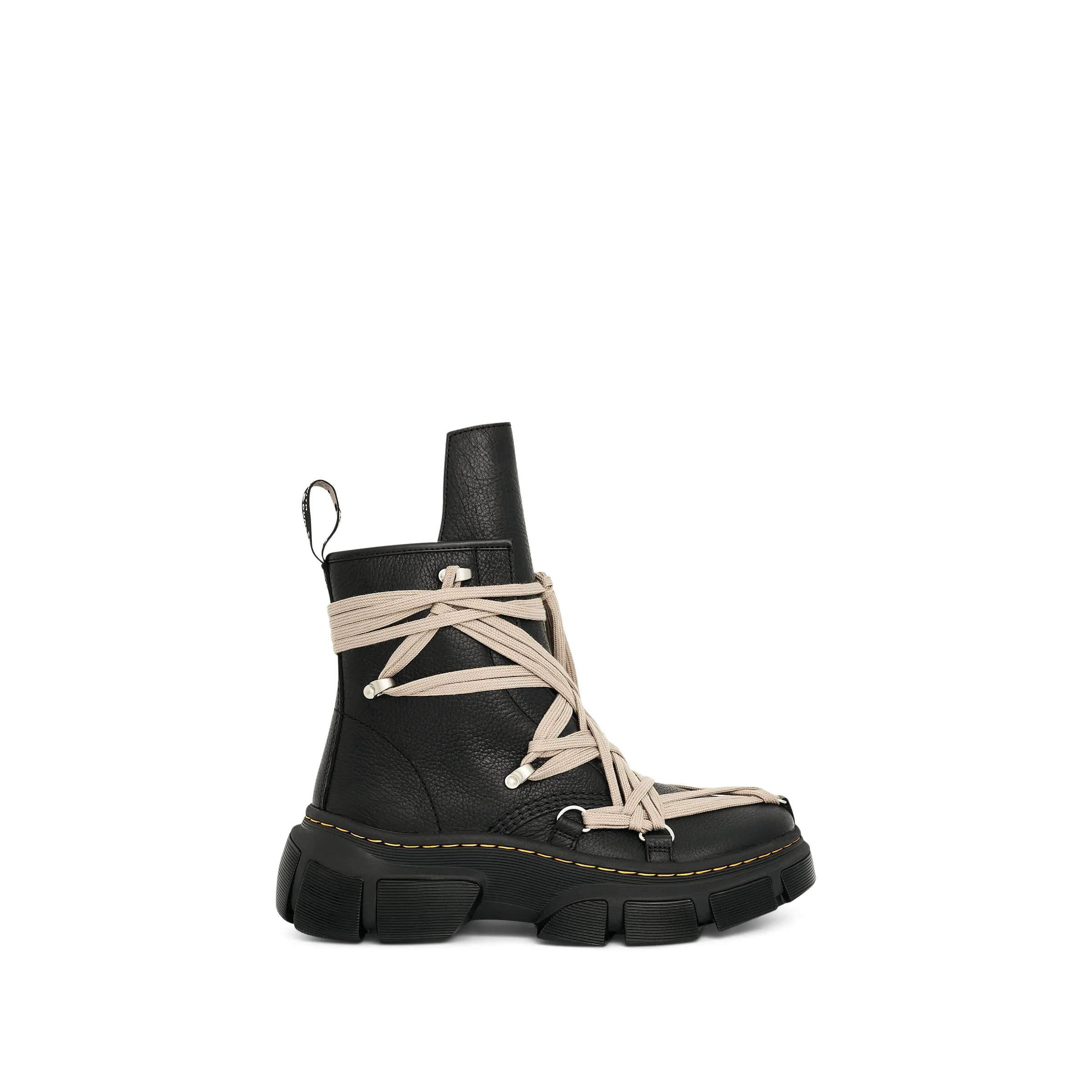 Rick Owens x Dr. Martens 1460 Mega Lace Boots in Black sold by MARAIS