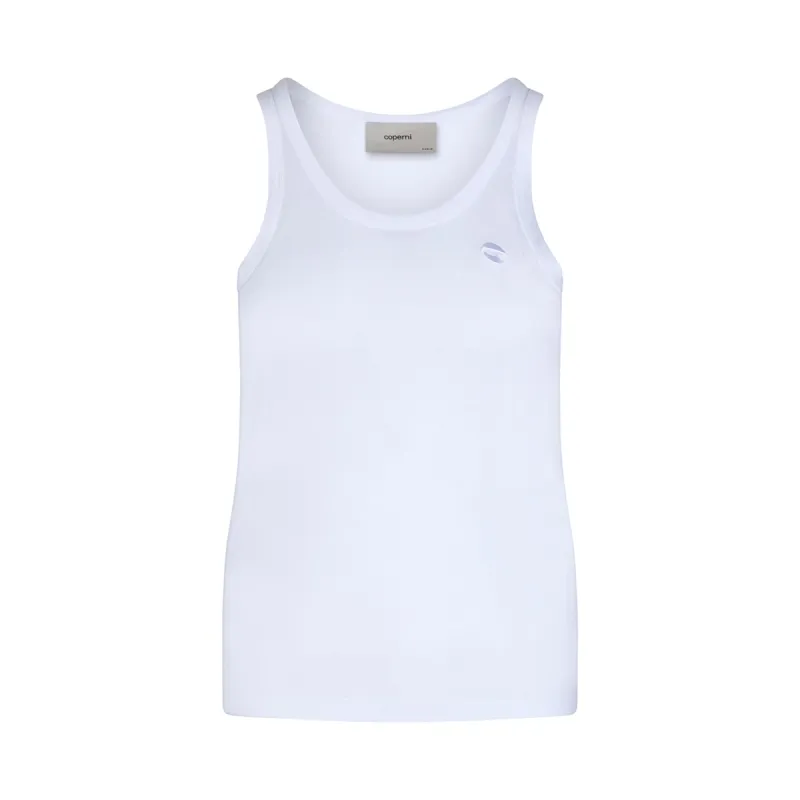 Lightweight Logo Tank Top in White sold by MARAIS
