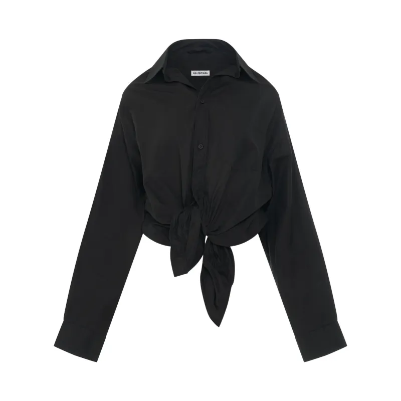 Lifted Collar Shirt in Black sold by MARAIS