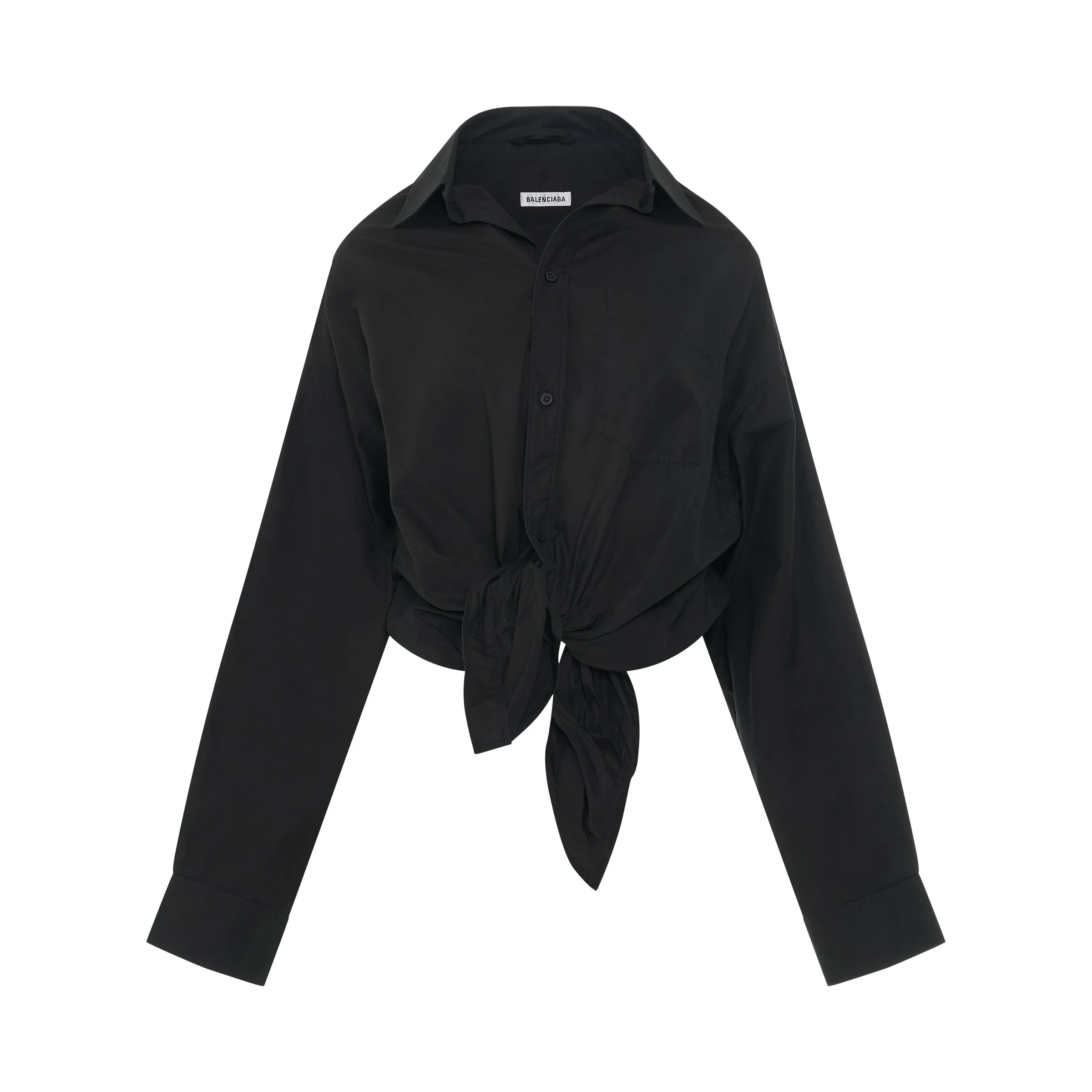Lifted Collar Shirt in Black sold by MARAIS