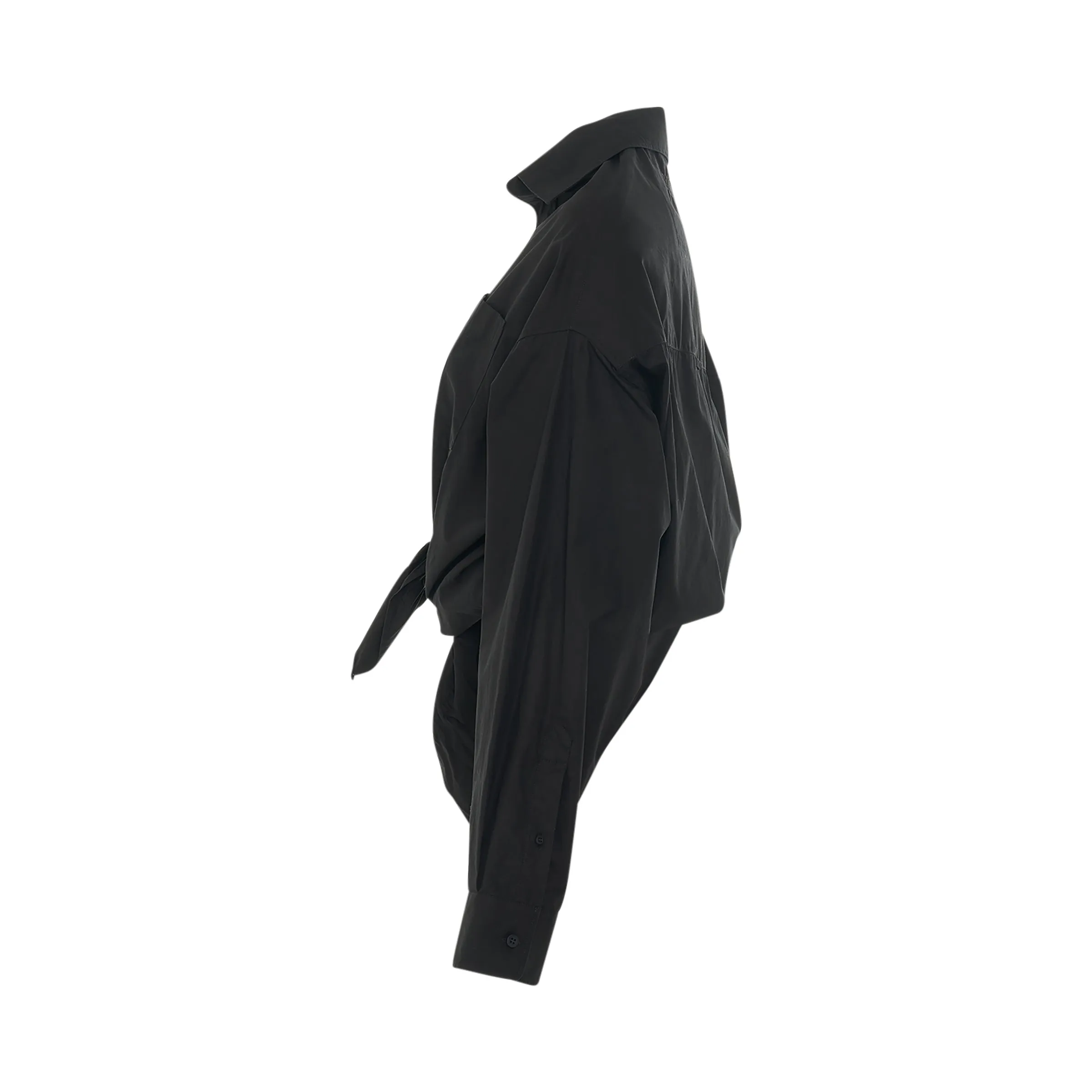 Lifted Collar Shirt in Black sold by MARAIS product image thumbnail 3