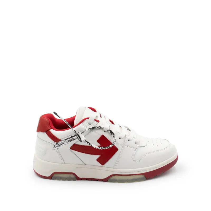 Out Of Office Low Sneaker in White/Red sold by MARAIS