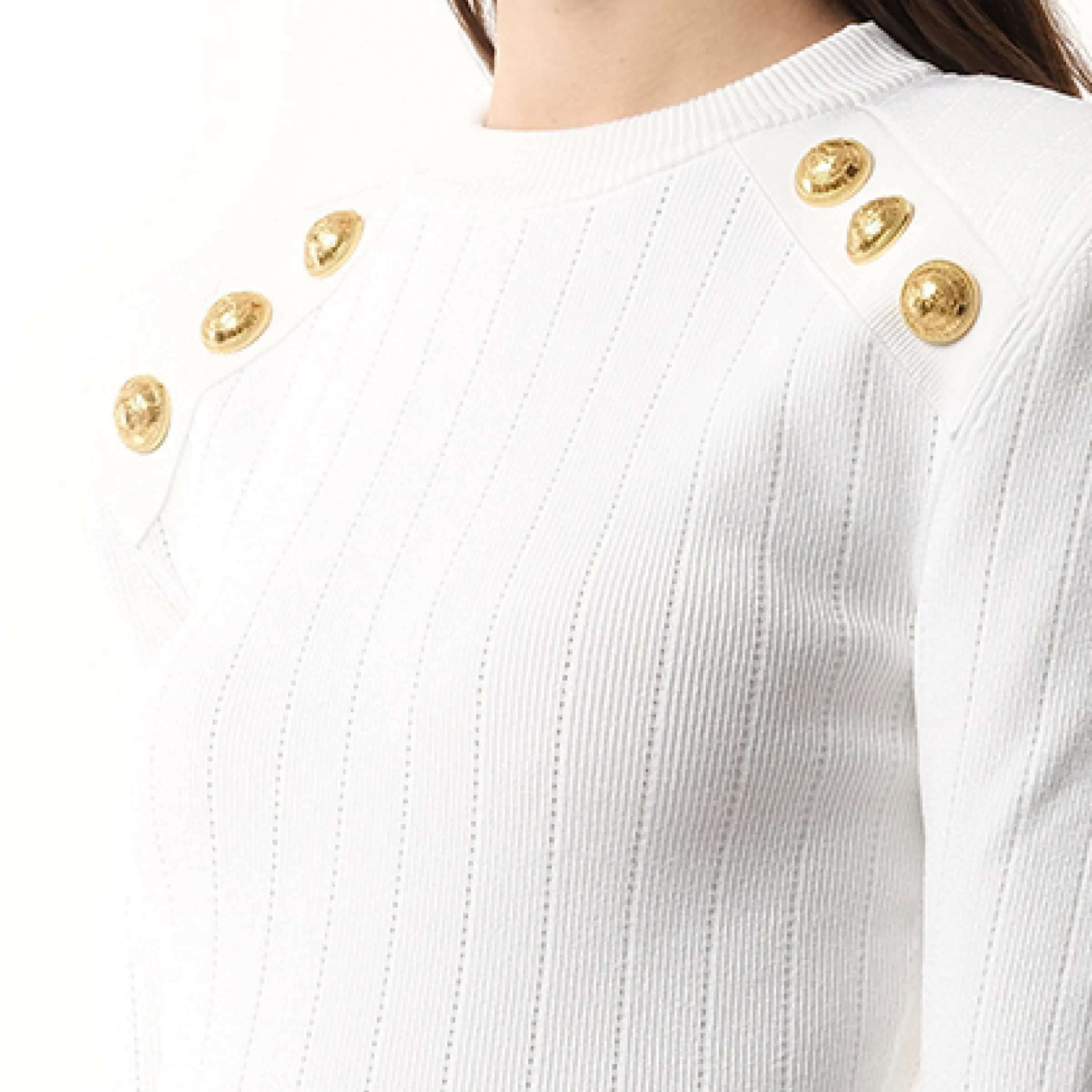 6 BTN Knit Pullover in White sold by MARAIS product image thumbnail 3