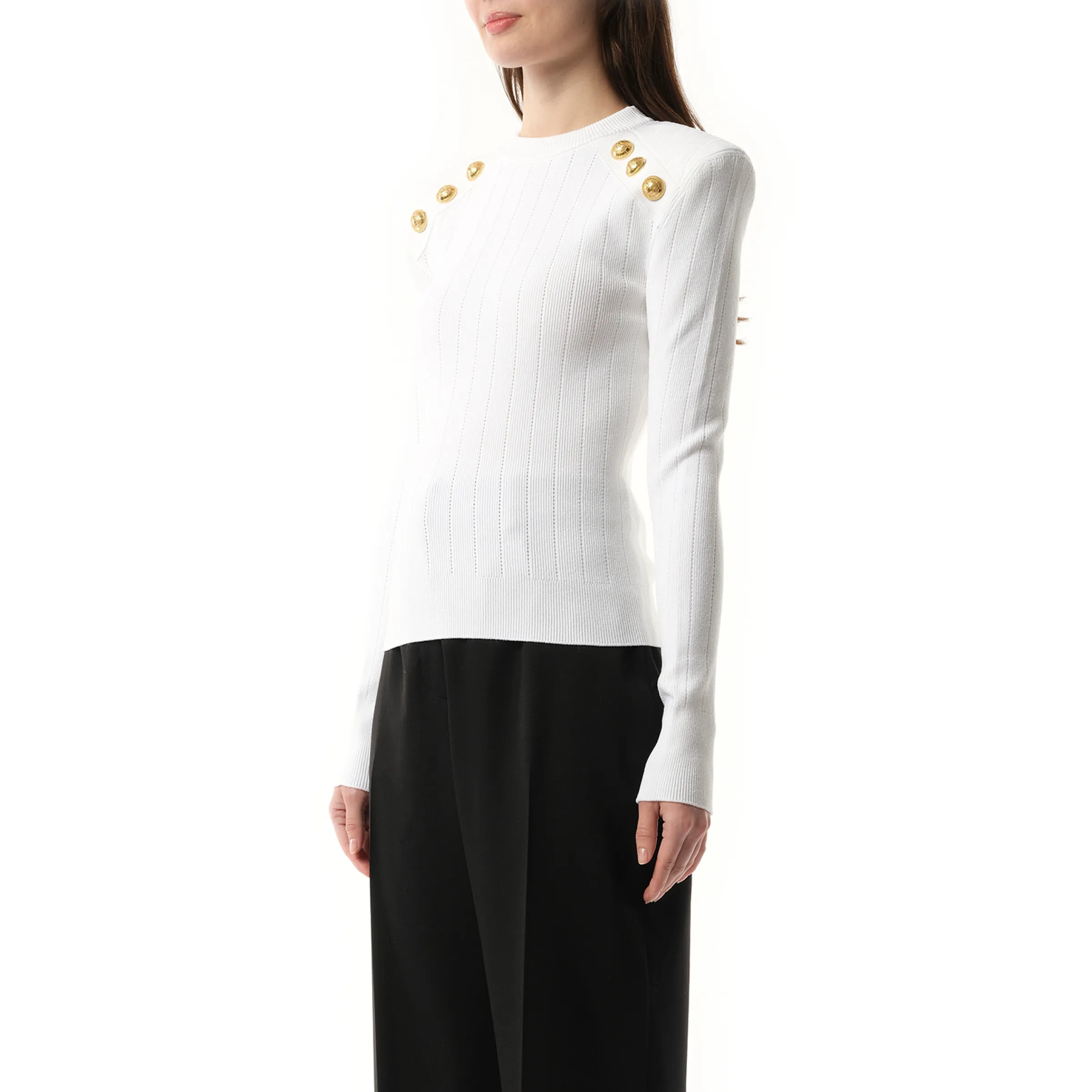 6 BTN Knit Pullover in White sold by MARAIS product image thumbnail 5