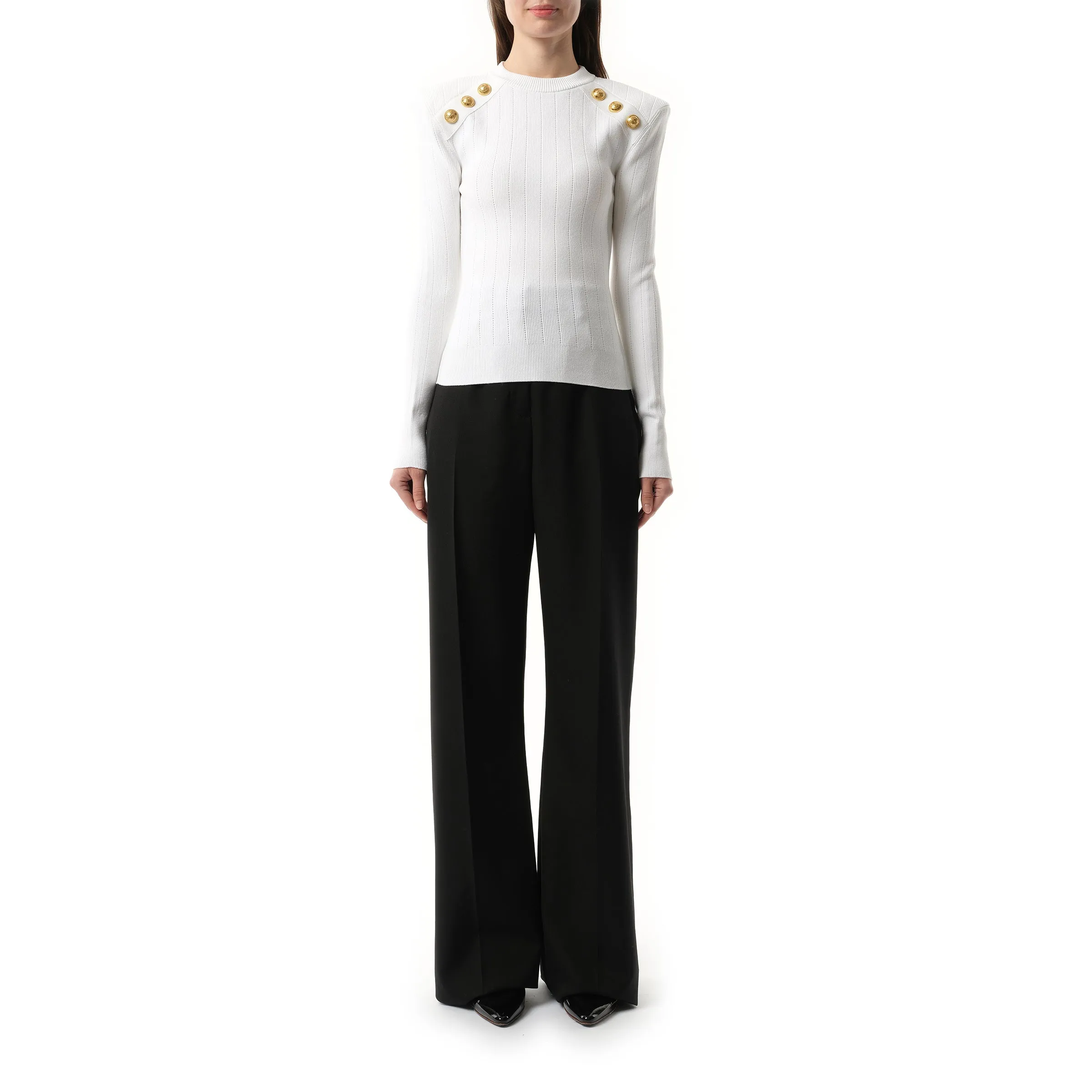 6 BTN Knit Pullover in White sold by MARAIS product image thumbnail 4