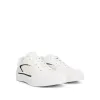 New Deck Lace-Up Plimsoll Sneaker in White/Black sold by MARAIS
