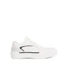 New Deck Lace-Up Plimsoll Sneaker in White/Black sold by MARAIS